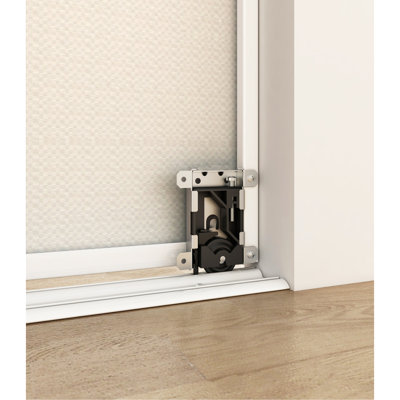 Porte coulissante intérieure 60 po x 80 po à miroir en acier avec cadre blanc et garniture blanche