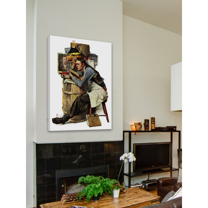 « law studies » par norman rockwell, reproduction d’art sur toile tendue, H 31 po x l 24 po