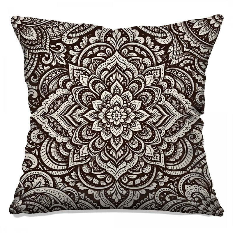 Intricate Mandala Pattern Double Sided Throw Pillows, 26 x 26 inches
