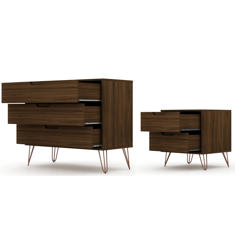Ensemble de commode 2 pièces Darbie, Brun