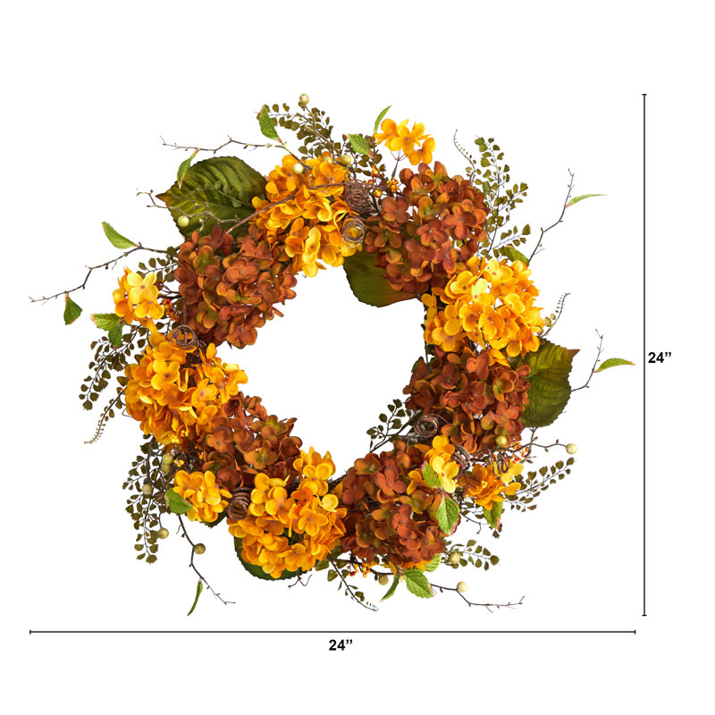 Faux Hydrangea 24'' Wreath