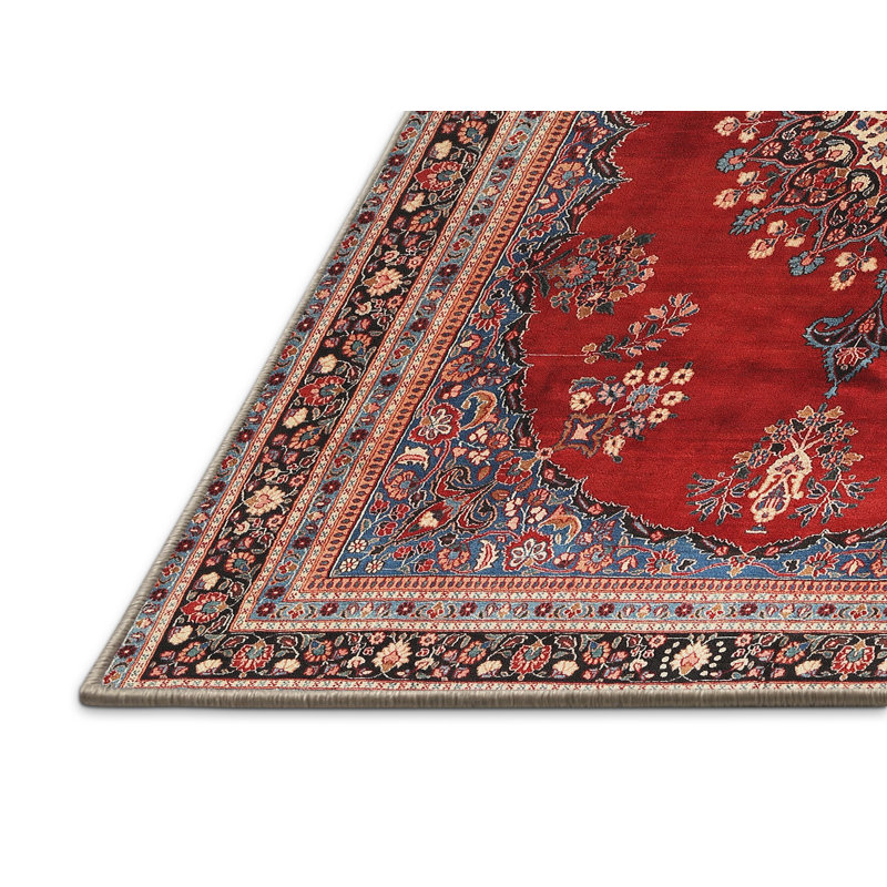 Tapis traditionnel rouge / brun, Rectangle 4 pi x 6 pi