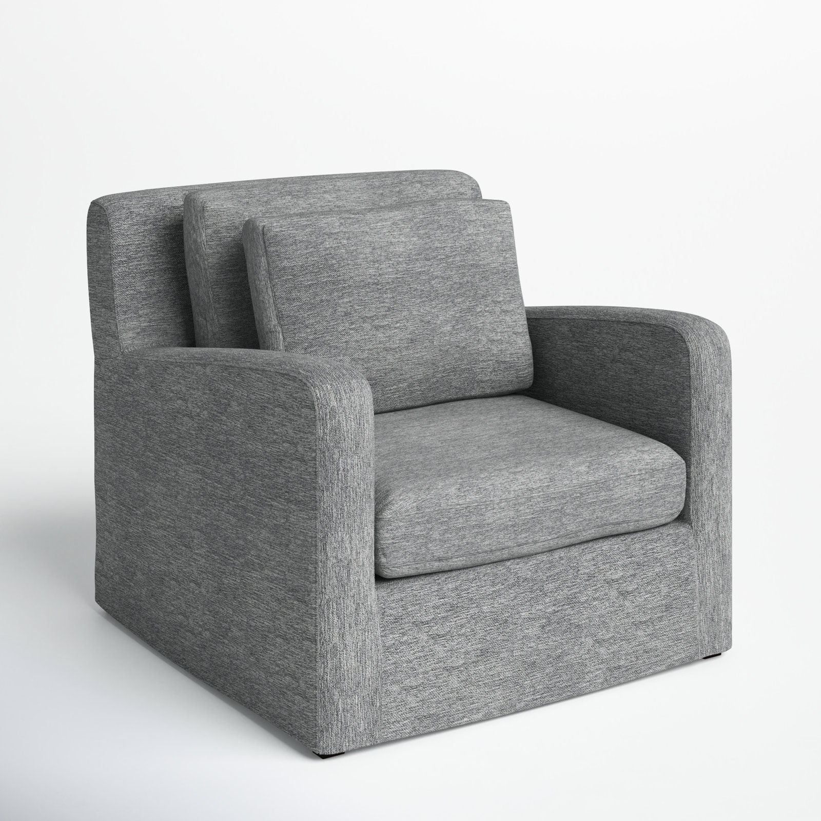 Nessa Upholstered Club Chair, Castlerock Gray Basketweave