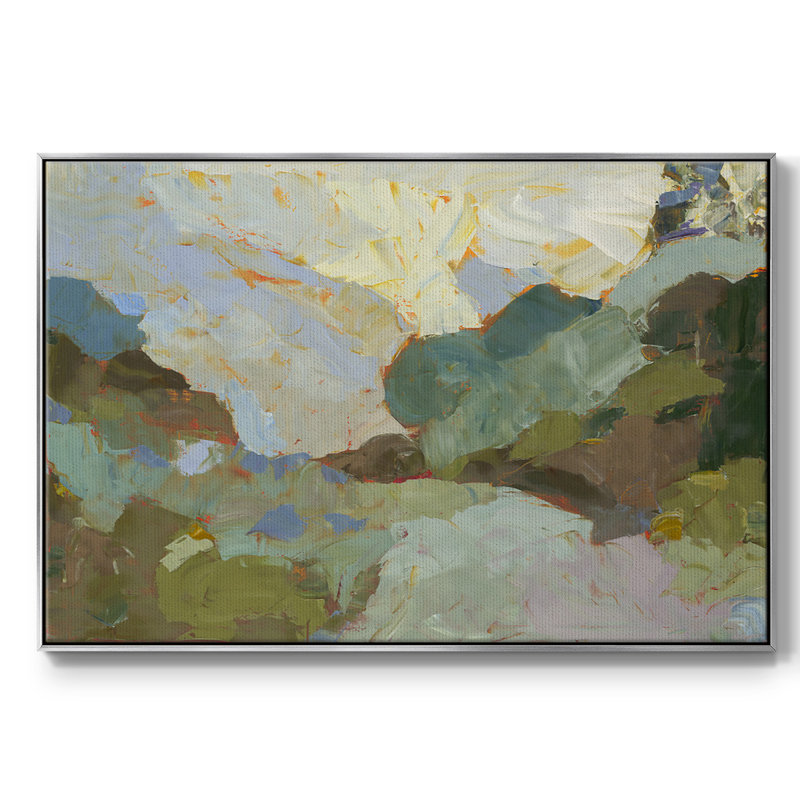 Sojour, reproduction d'art sur toile, Toile argentée avec cadre flottant, H 27 po x l 41 po x P 2 po