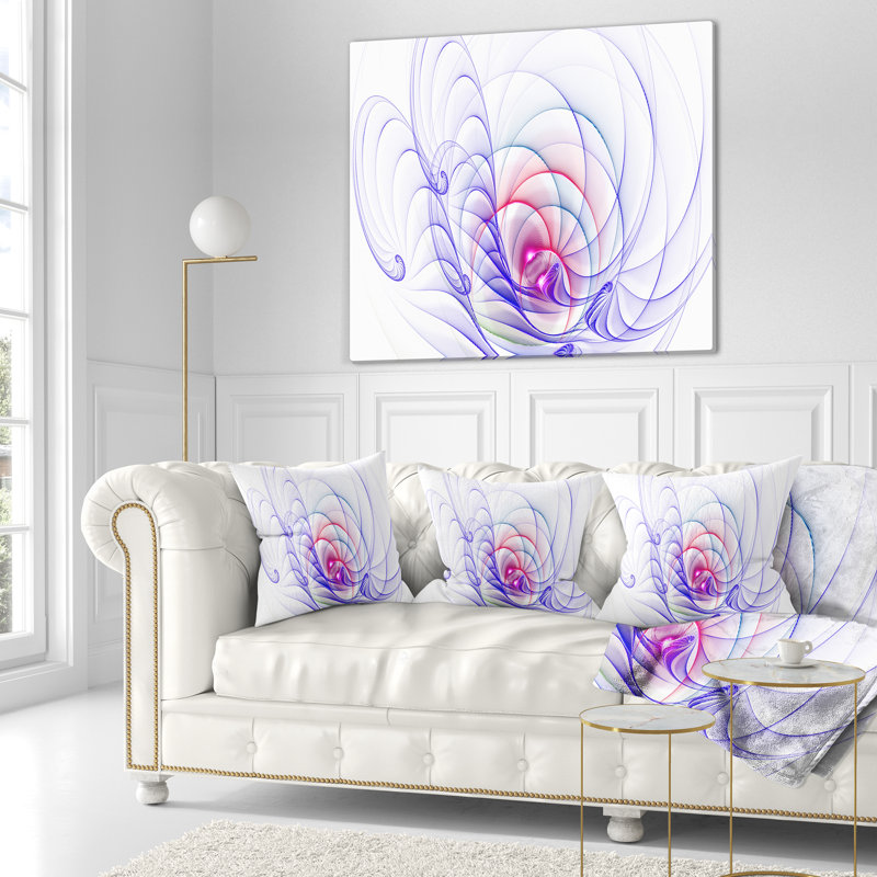 3D bleu surréel - coussin abstrait imprimé, 16 po x 1 po, Coussin décoratif