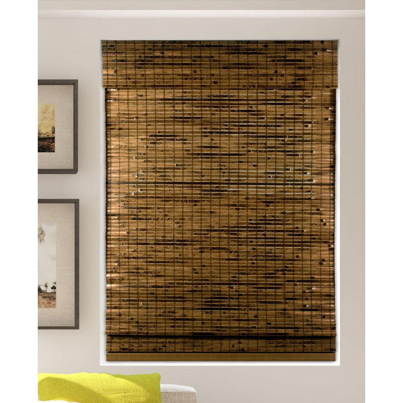 Java Deep Sheer Bamboo Roman Shades, 26"W x 60"L