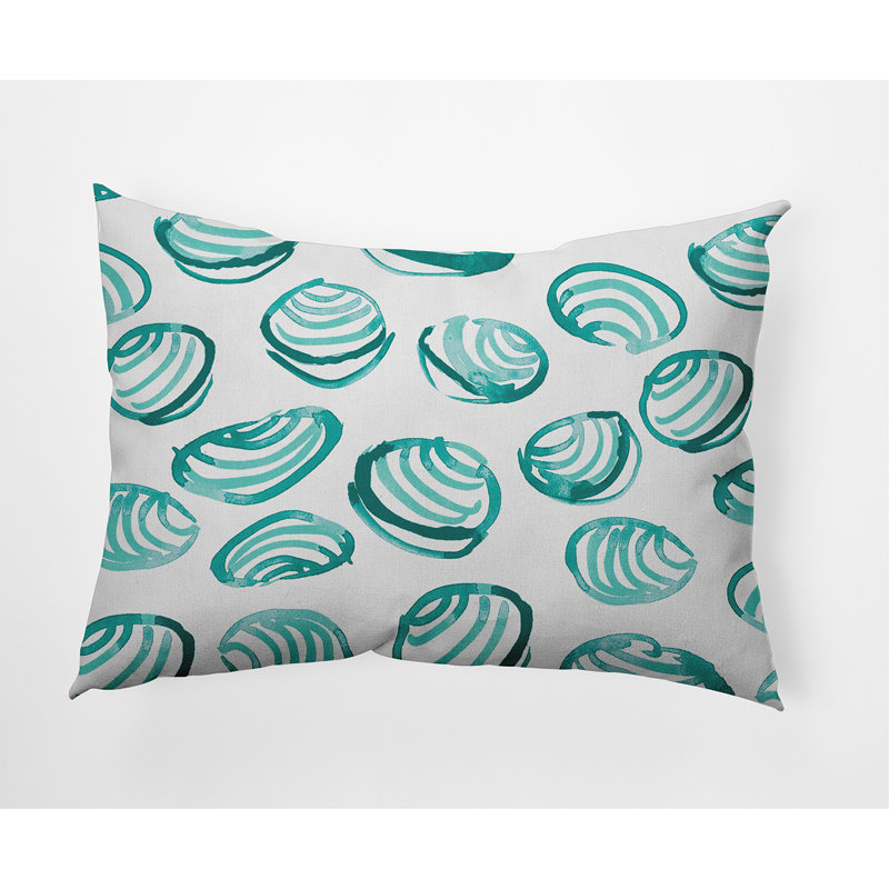 Geometric Outdoor Reversible Throw Pillow, Aqua