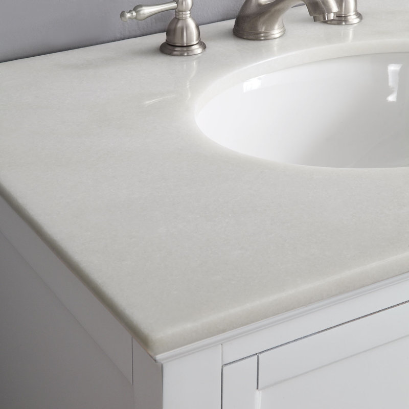 Conjetta 31"W x 22"D Bath Vanity in  with  Marble Vanity Top and  Basin, White