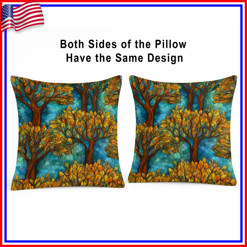 Coussin Autumn Leaves, coussins double face nature, 20 x 20 inches