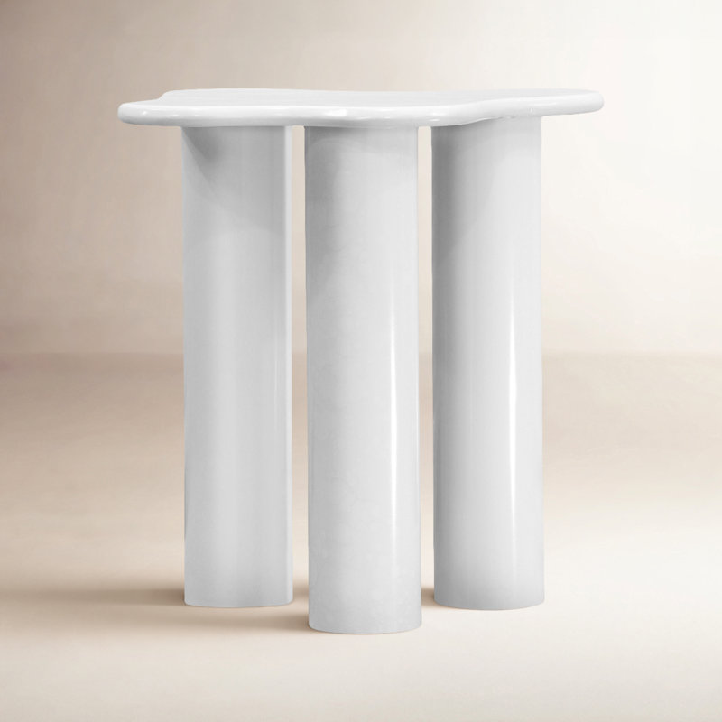 Brookfield Iron Top End Table, White