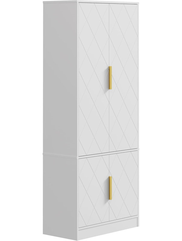 60 cm W Solid Wood Highboard, White