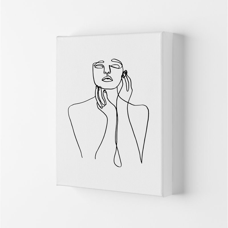 Touching Face With Hand's - Print, 42cm H x 29.7cm W x 4cm D, Wrapped Canvas