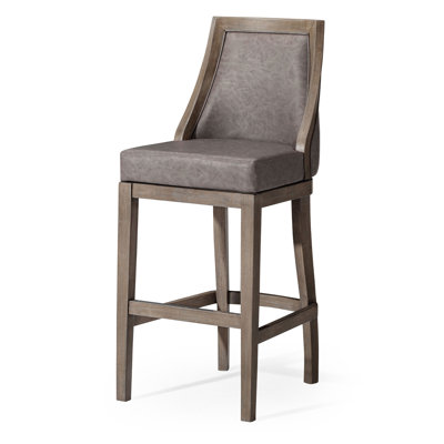 Maven Lane Vienna Swivel Stool with Faux Leather Upholstery