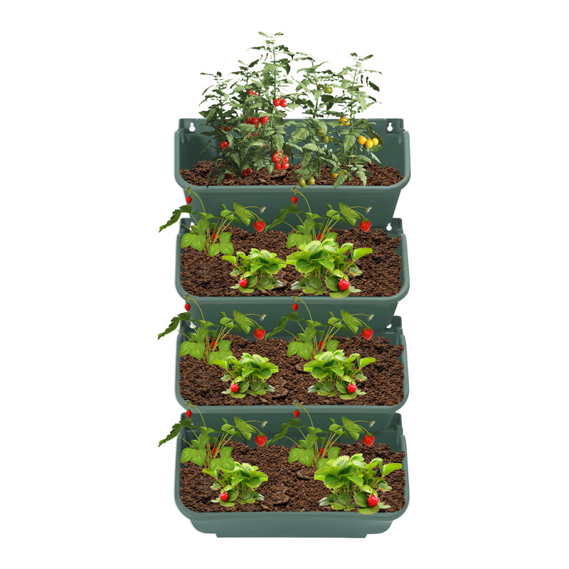 16PCS Set Wall-Mounted Planter, Green