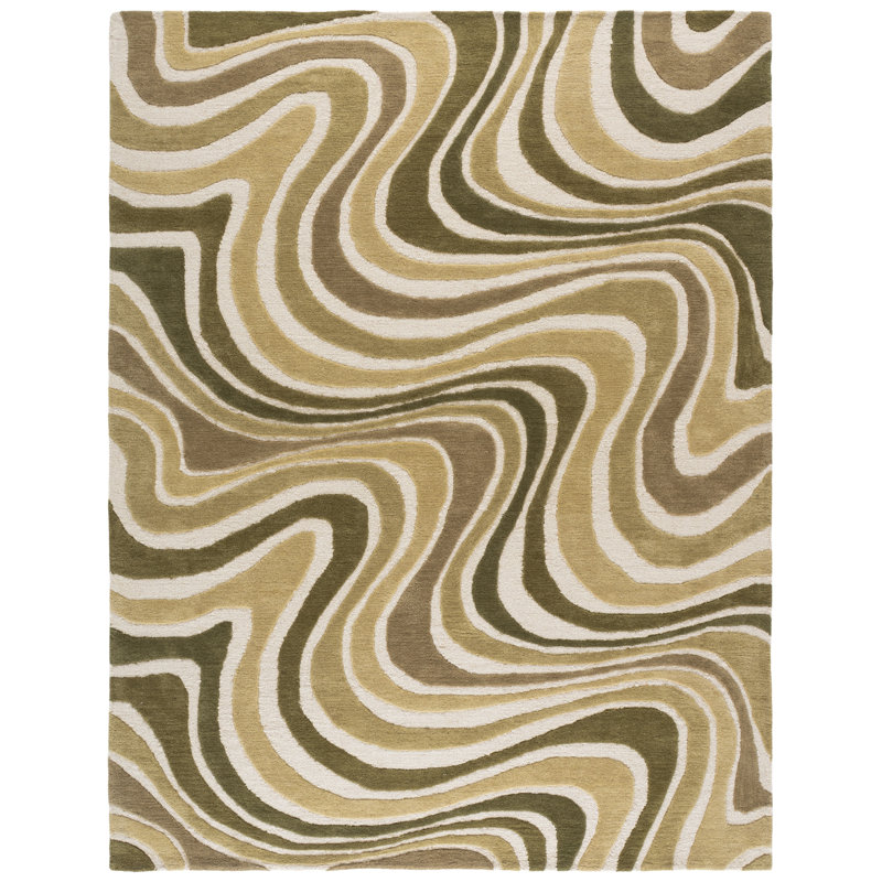 Rodeo Drive 456 touffeté à la main 80% laine; Tapis abstrait 20% coton, Rectangle 8' x 10'