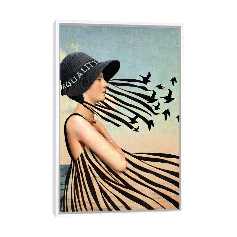 Égalité par Catrin Welz-Stein - impression d'art graphique, Pas de tapis, Toile blanche encadrée