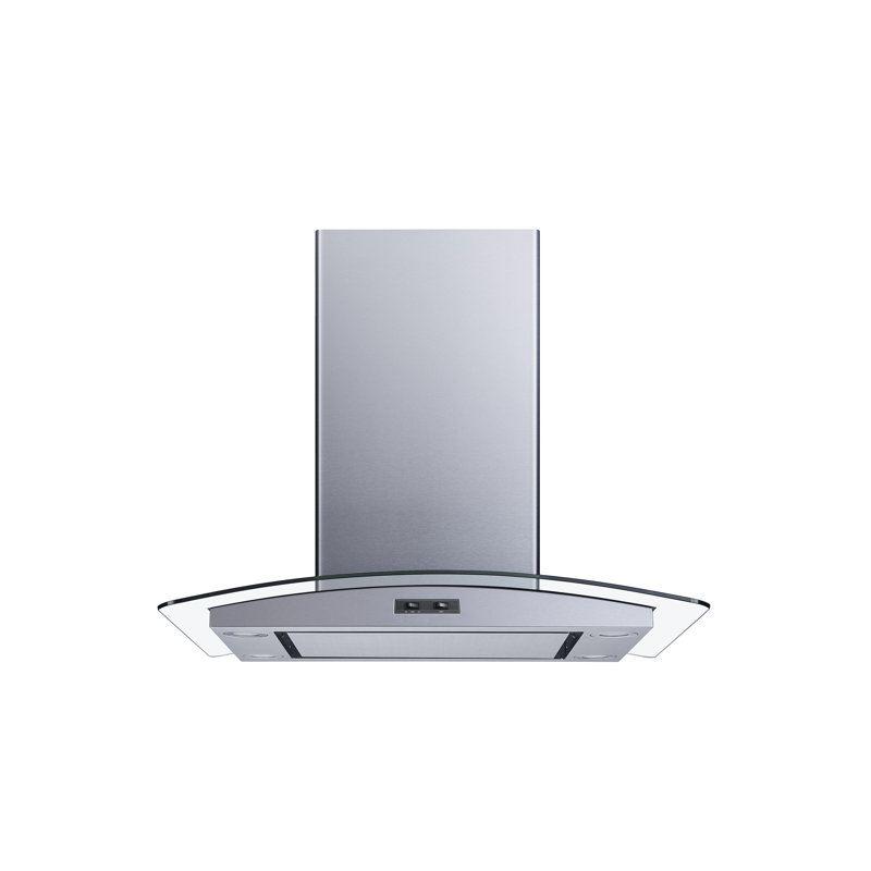 Hotte pour îlot de cuisine convertible H101C Series en acier inoxydable