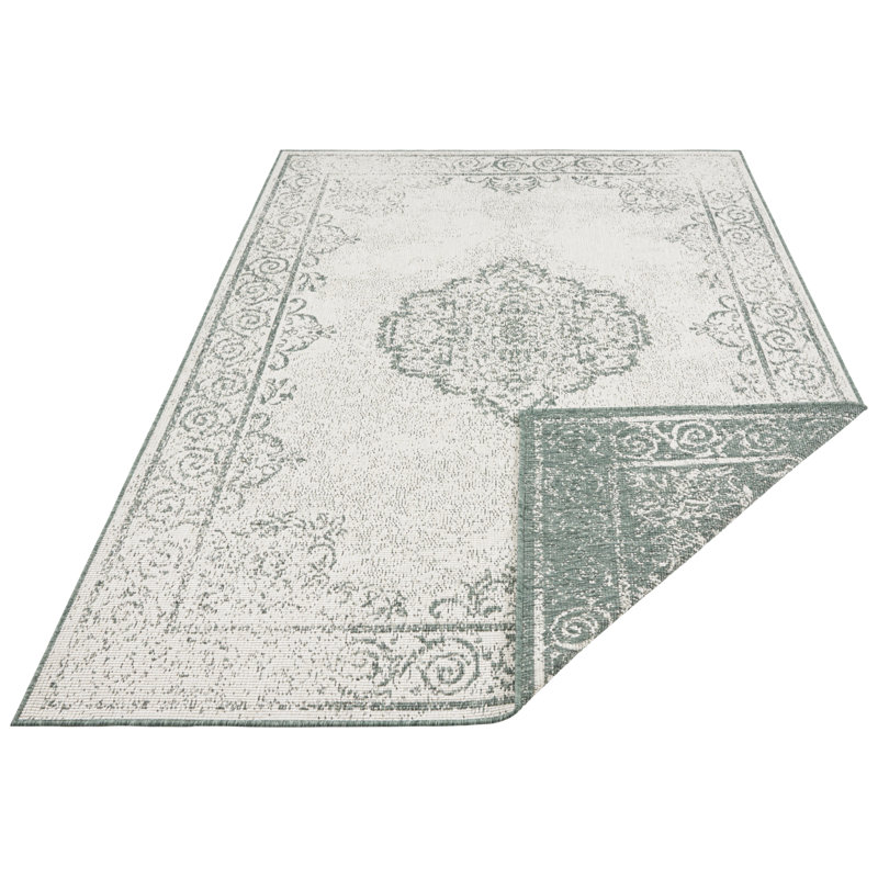 Cebu Flatweave Faded Green Rug, Rectangle 160cm x 230cm