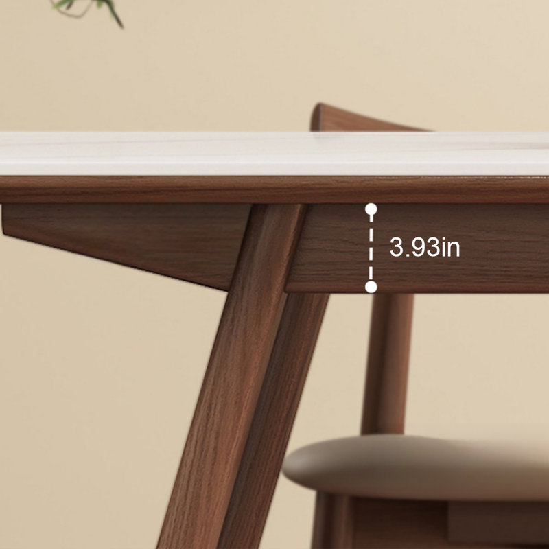 Ensemble de table de salle à manger en bois de frêne massif, 29.52"H x 59.05"L x 31.49"W