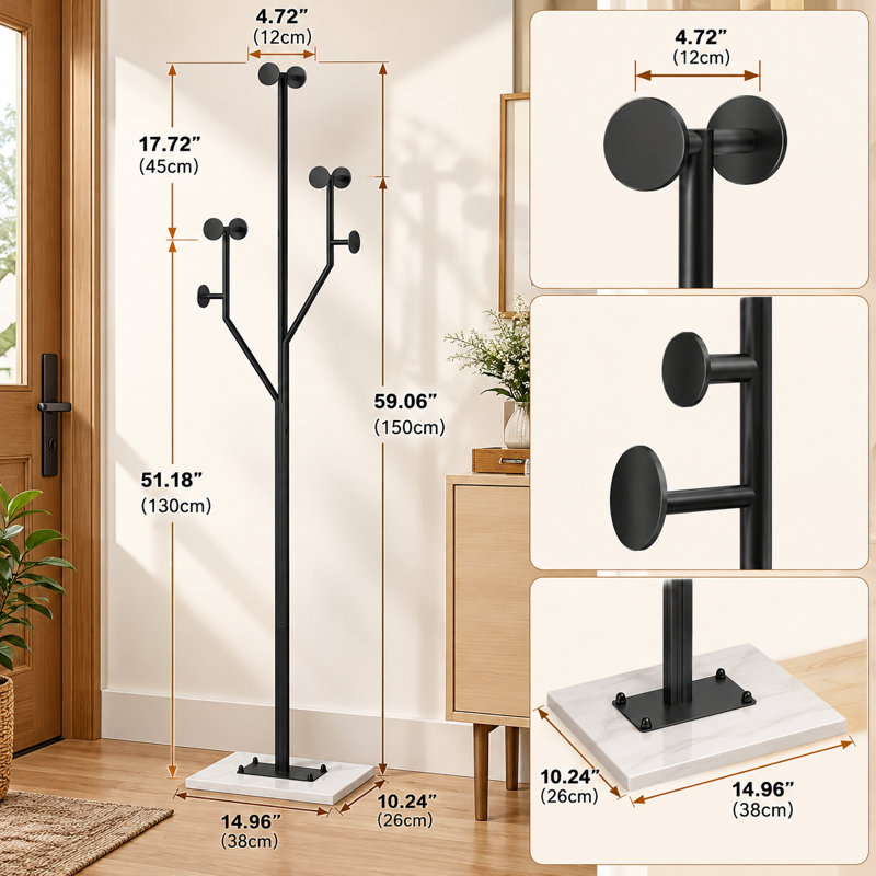 Steel Freestanding 8 - Hook, Gold