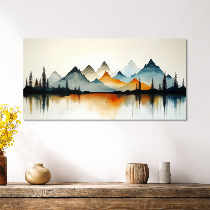 Orange noir John II - art mural encadré orange serein, impressions sur toile chaleureuses, H 12 po x l 20 po, Toile tendue