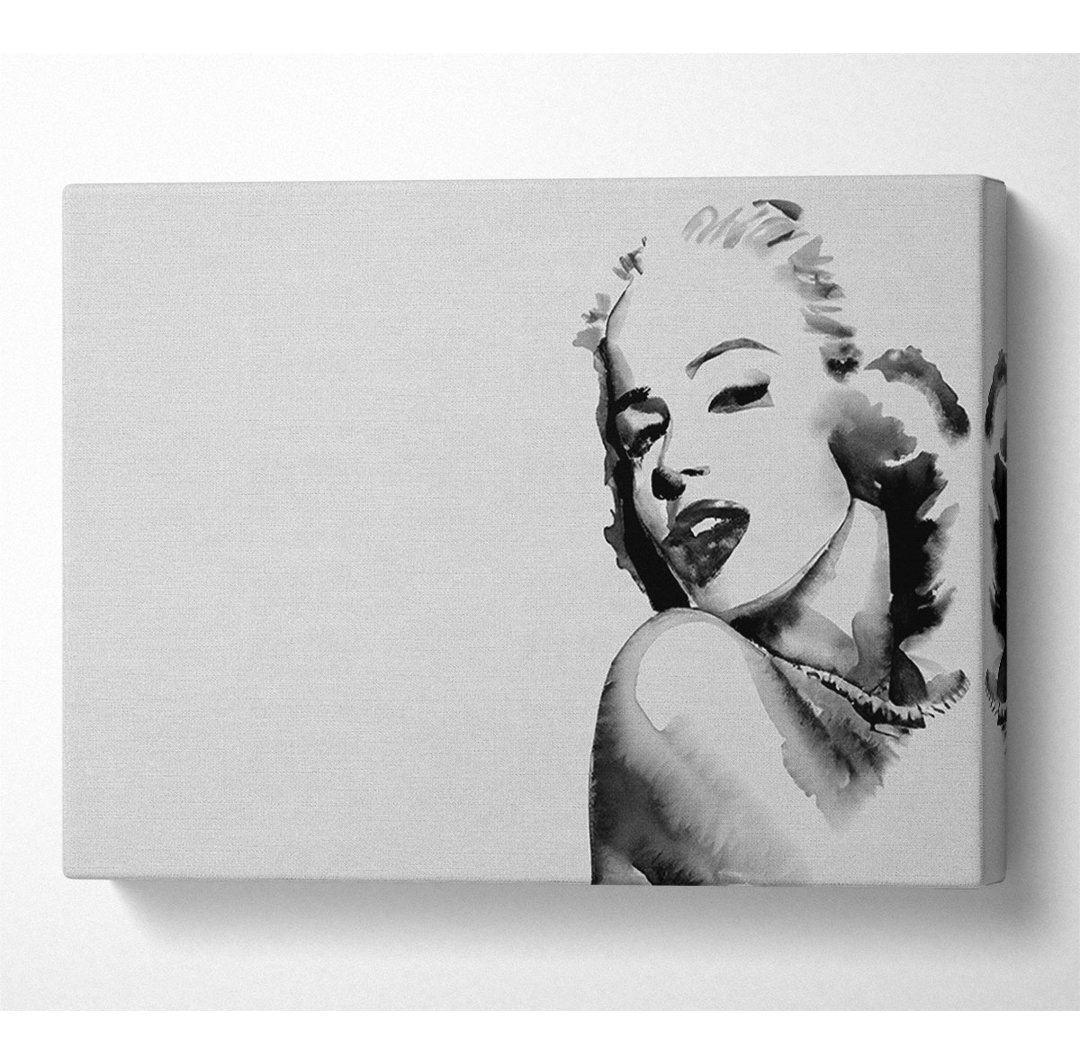 Marilyn Monroe Retro Grau - Kunstdrucke auf Leinwand