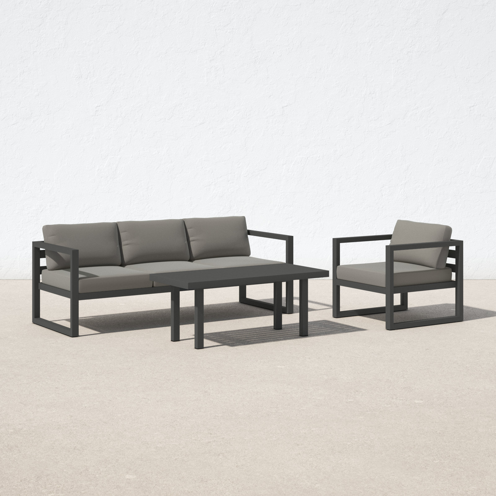 Smith 4 - Person Patio Conversation Set with Cushions, Canvas Charcoal, Slate