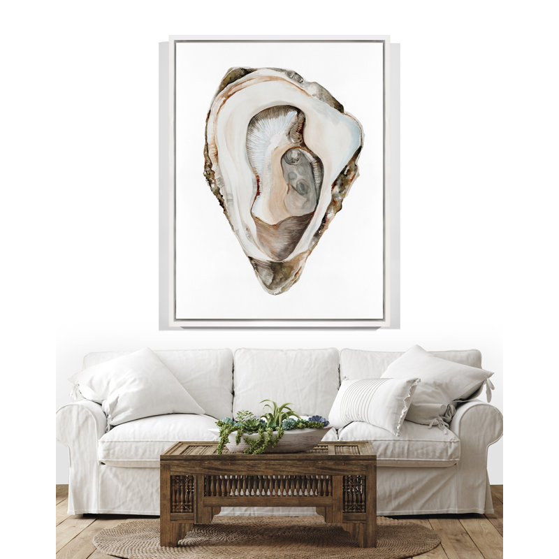 Oyster 1 Print, 41" H x 31" W, White Floater Framed