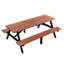 Solid Wood Picnic Table Set, Outdoor Patio Dining With Umbrella Hole For Backyard, Lawn
