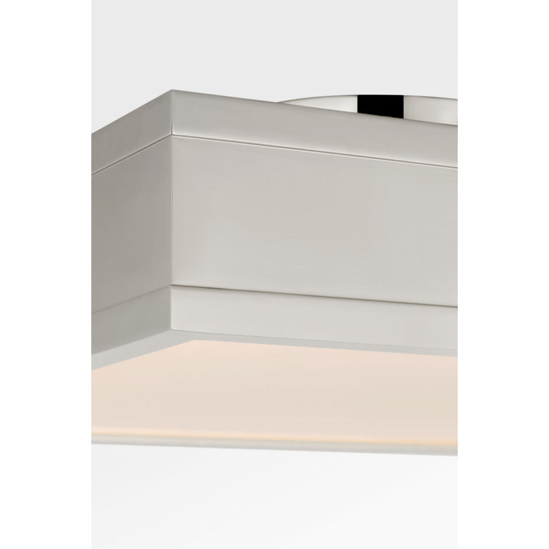 Dupont Square Semi Flush, Polished Nickel, 4" H x 12" W x 12" D