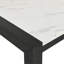Ensemble de salle à manger de style contemporain avec table rectangulaire en faux marbre et chaises rembourrées à dossier complet en bois gris clair-1032045142