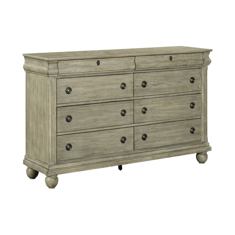 Lenny 64" W 8-Drawer Dresser, Brown