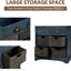 Grande armoire de rangement avec tiroirs, aspect moderne (bleu marine antique et entretien facile)