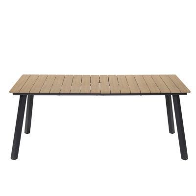 Outdoor Folding Dining Table For 4-6 People, Steel Frame Patio Table With Umbrella Hole For Garden And Backyard | Gift Idea