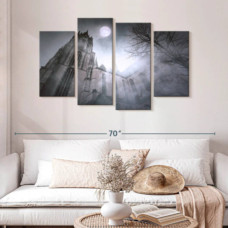 Moonlit Hitzel Church, 32'' H x 52'' W