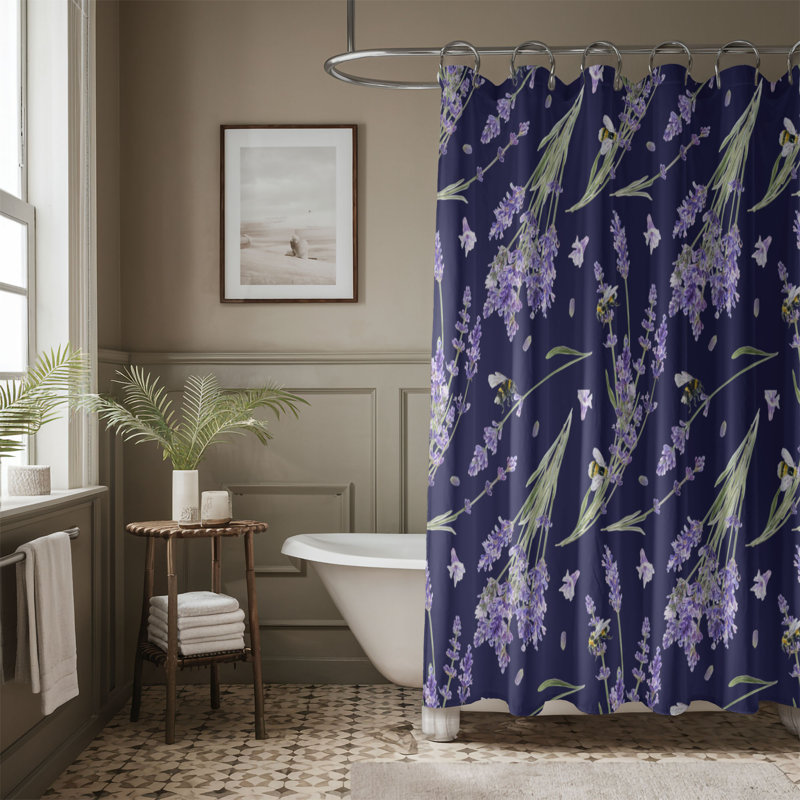 Rideau de douche standard 1 pièce Lavender Breeze, H 74 po x l 71 po