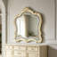Miroir de coiffeuse décoratif en bois massif sculpté, style européen doré, 45 pouces