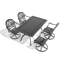 L'ensemble de salle à manger toutes saisons en fonte d'aluminium comprend 4 chaises pivotantes et une table rectangulaire avec une structure noire (même référence: W1710S00455)-569573299
