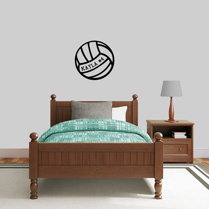 Décalcomanie murale personnalisable volleyball custom, Noir, Oui