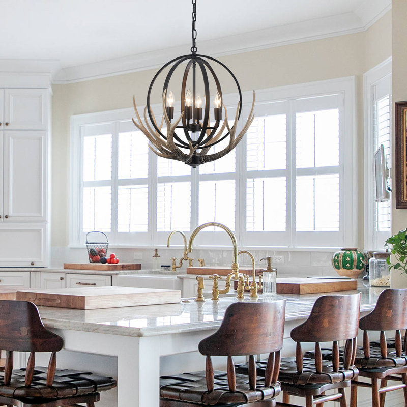 Union Rustic Light Dimmable Rustic Farmhouse Chandelier