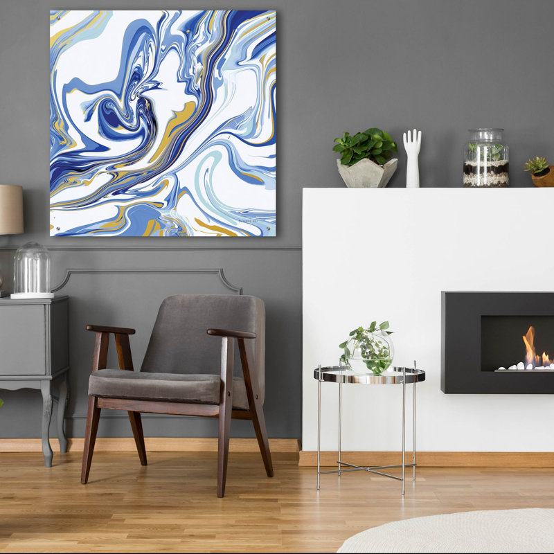  «Bleu psychédélique 2» par Danhui Nai, art mural en verre acrylique, 36 po x 36 po, H 36 po x l 36 po x P 0,2 po