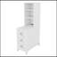 Table de bout avec 3 tiroirs, table de coin avec 2 tablettes ouvertes, table d'appoint haute pour chambre à coucher et coin-300960753