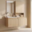Meuble-lavabo flottant simple 48 po avec armoire supérieure, lavabo en céramique et conception sans poignée-132947838-132947840