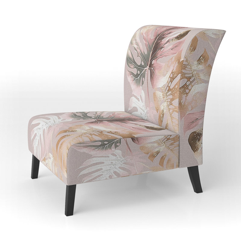 Moorton Upholstered Accent Chair , Pink/Gold