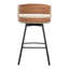 Windsor Mid-Century Swivel Bar Stools With PU Seat And Bentwood Back – Metal Frame-453626688