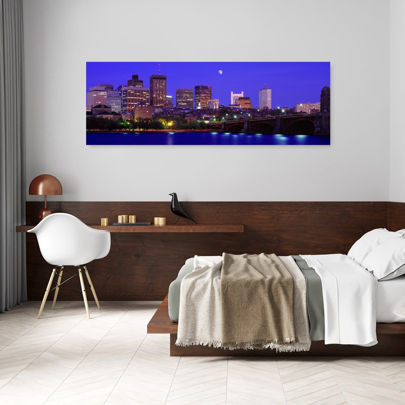 Dusk Charles River Boston MA USA by Richard Sisk - Wrapped Canvas Panoramic Print, 50.8 cm H x 152.4 cm W