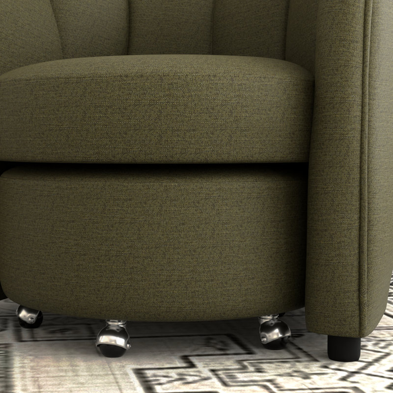 Chaise d'appoint avec repose-pieds emboîtable, Green