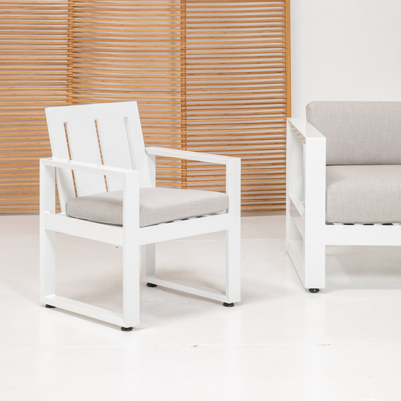 Newport Outdoor Dining Armchair, Canvas Natural Sunbrella® Canvas