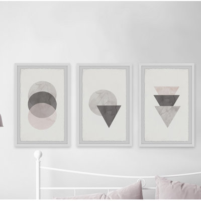 Triangle And Circle Stack Triptych