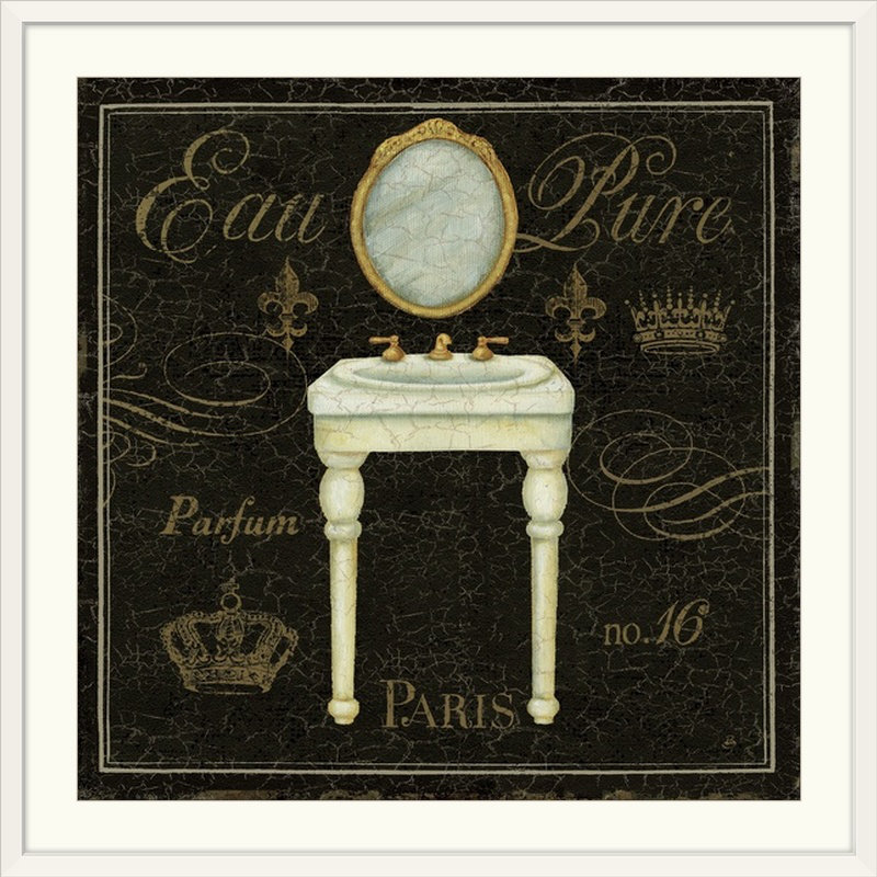 Luxury Bath " Bain De Luxe IV " by Daphne Brissonnet, 32" H x 32" W x 1" D, White Framed